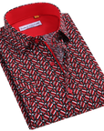 Suslo Gio Printed Short Sleeve Shirt (SC530-6-Red)