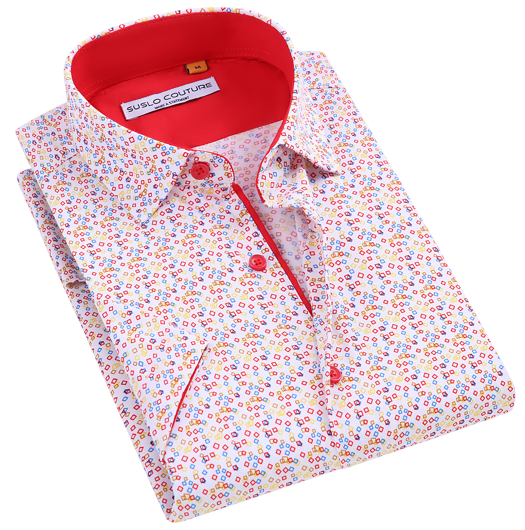 Suslo Gio Printed Short Sleeve Shirt (SC530-7-White)