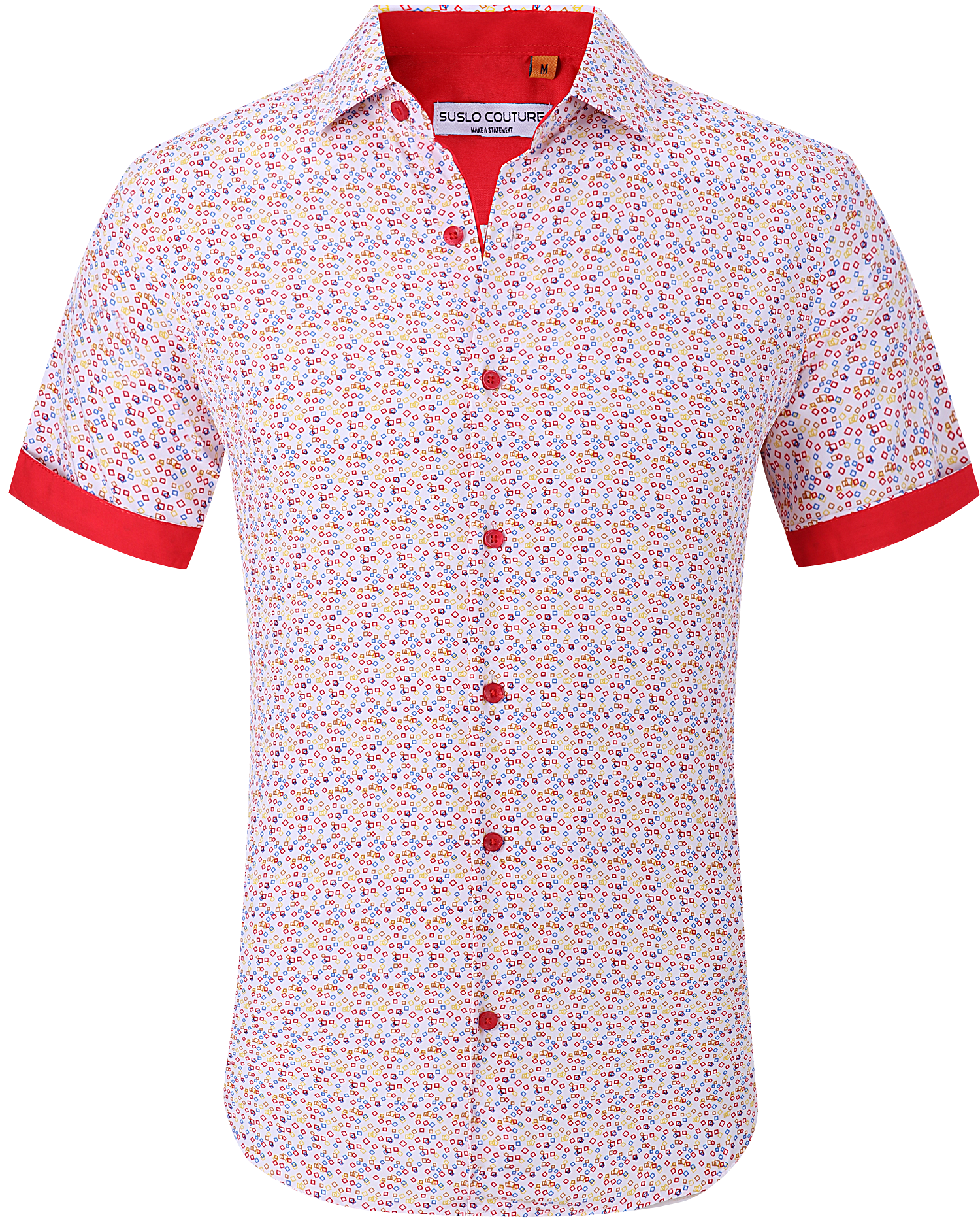 Suslo Gio Printed Short Sleeve Shirt (SC530-7-White)