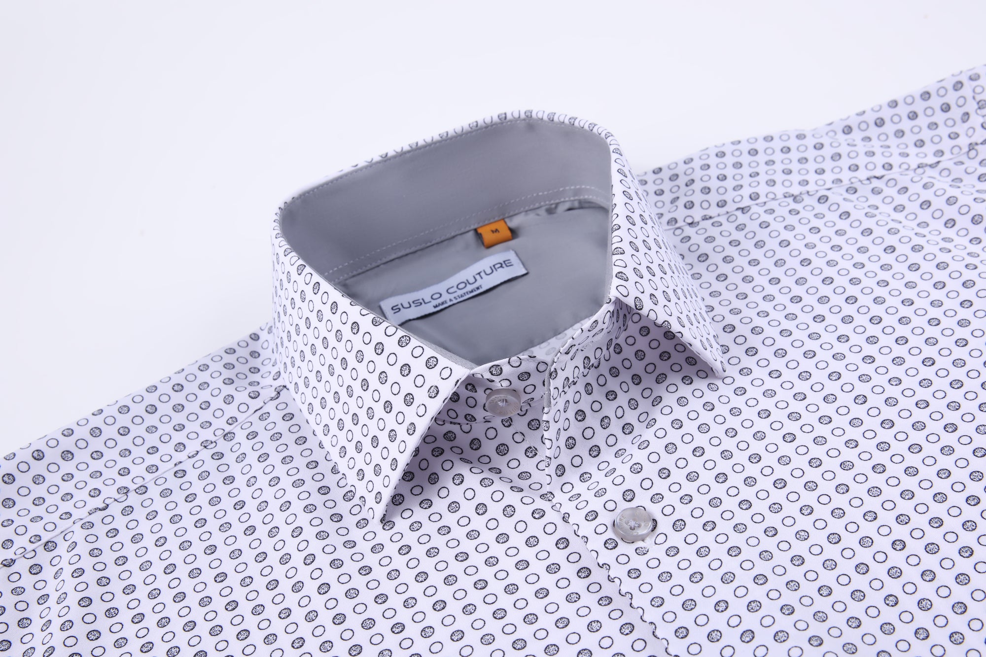 Suslo Gio Printed Short Sleeve Shirt (SC530-9-White)