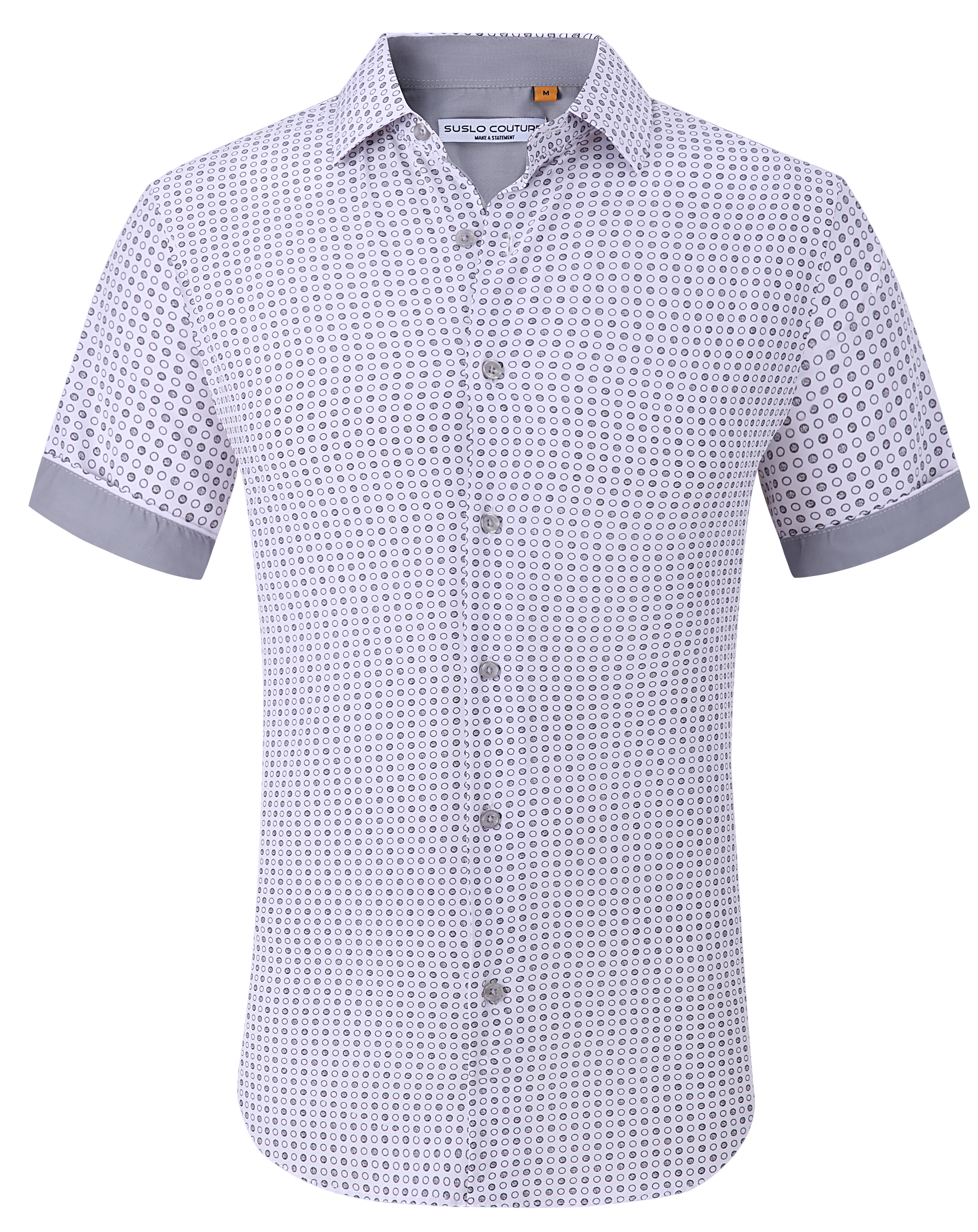 Suslo Gio Printed Short Sleeve Shirt (SC530-9-White)