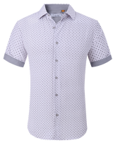 Suslo Gio Printed Short Sleeve Shirt (SC530-9-White)