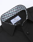 Suslo Solid 4 Way Stretch Short Sleeve Shirt - Black